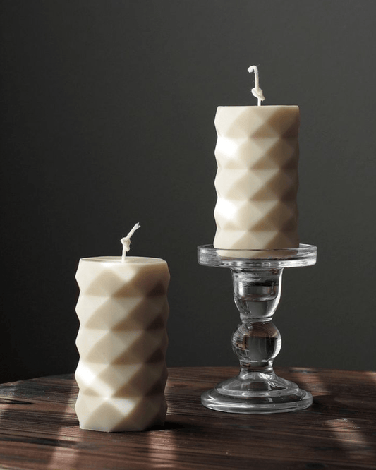 Luxe Geometric Pillar Candle - Essenceoul